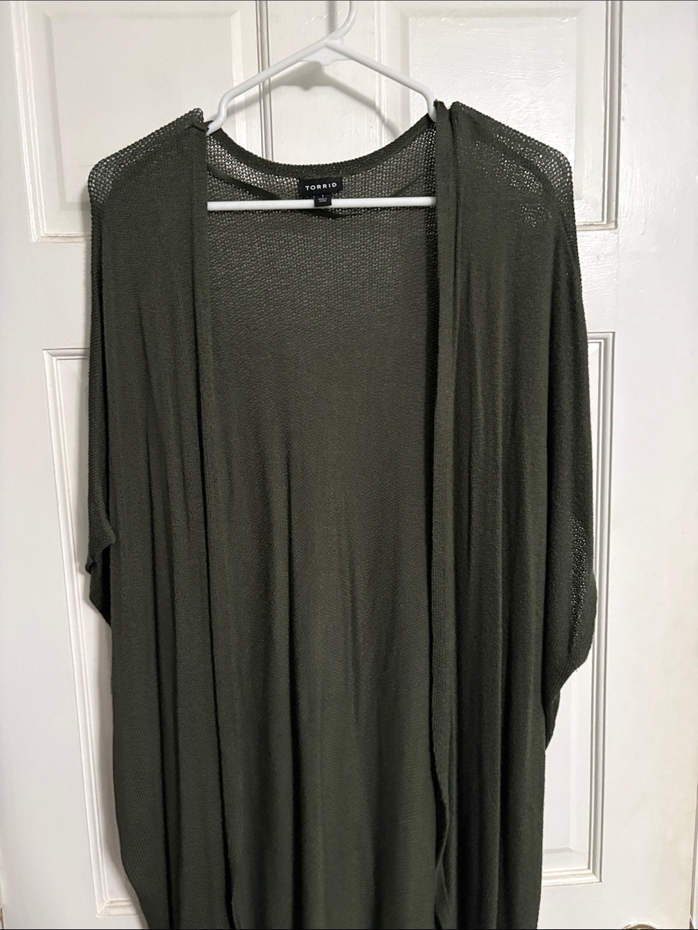 torrid Olive Open-Front Drape Cardigan